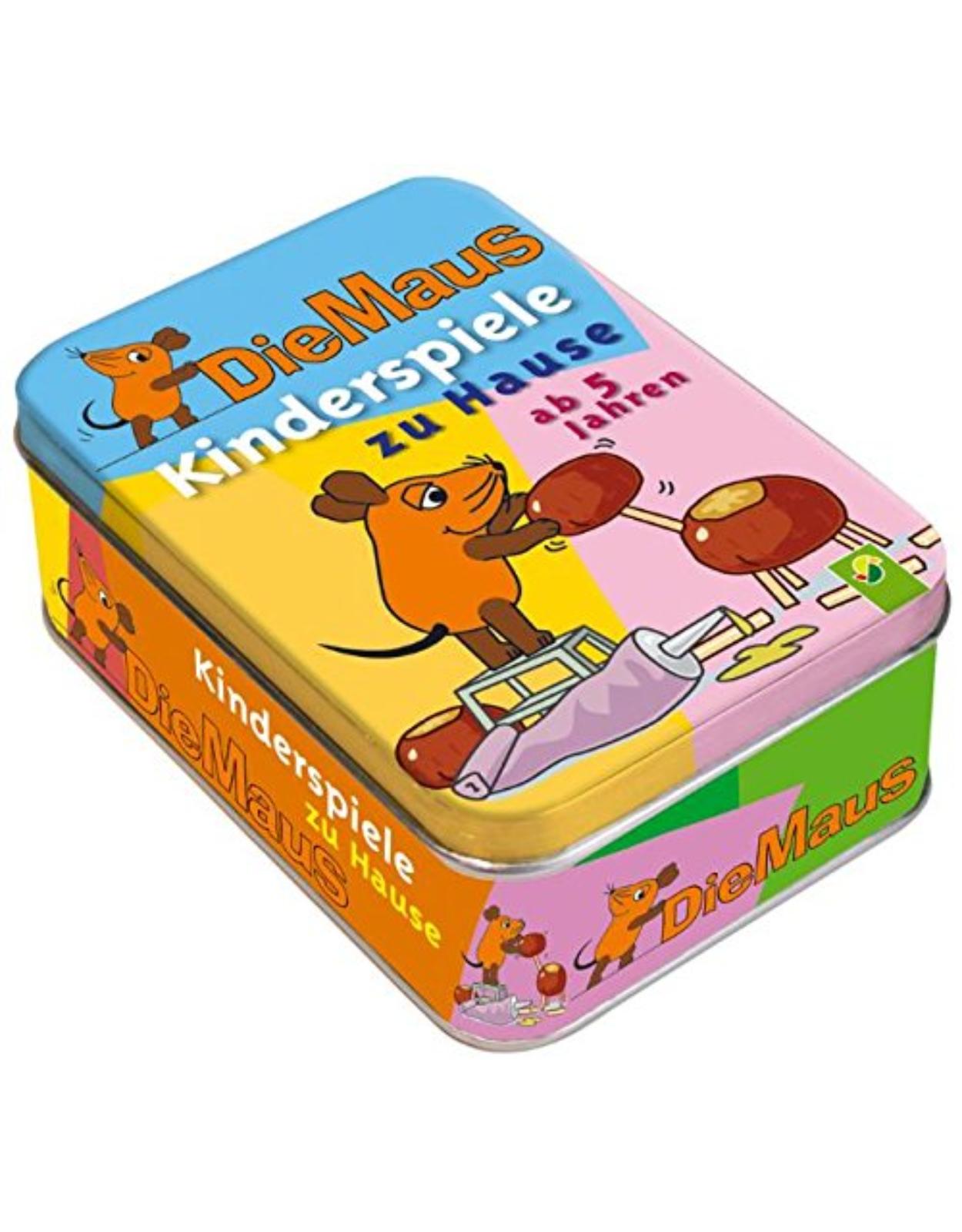 Die Maus: Kinderspiele zu Hause: Metallbox mit 50 Activity-Karten