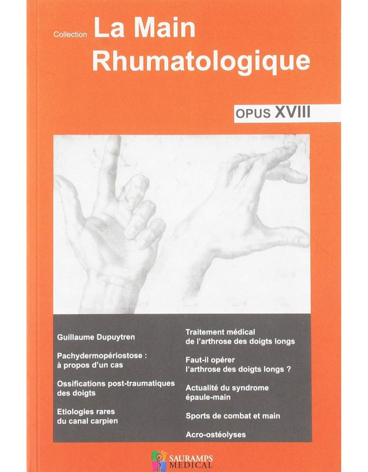 LA MAIN RHUMATOLOGIQUE OPUS XIX