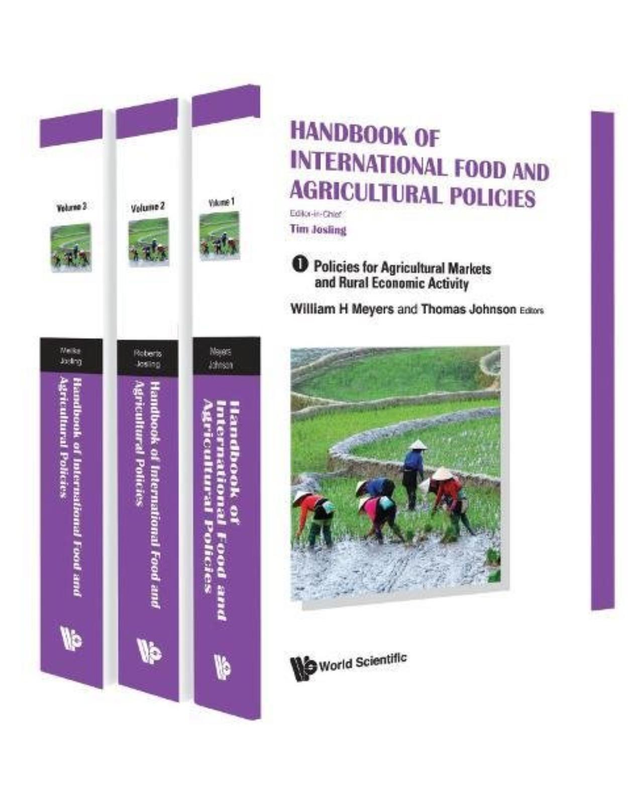 Handbook Of International Food And Agricultural Policies (In 3 Volumes)