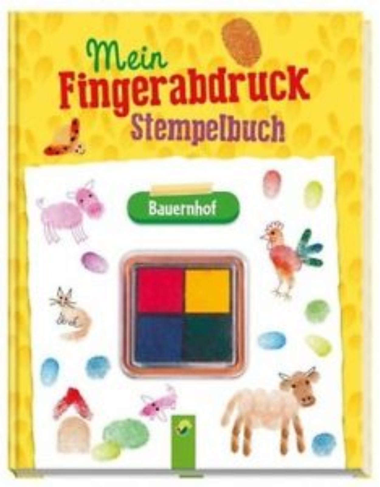 Mein Fingerabdruck-Stempelbuch Tiere: Mit vierfarbigem Stempelkissen