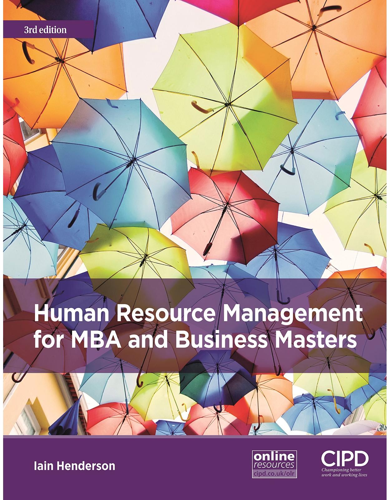 Human Resource Management for MBA and Business Masters 