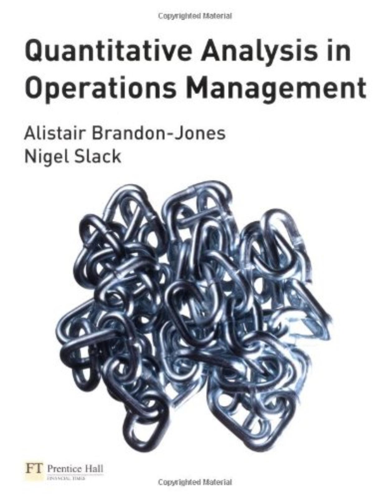 Qantitative Analysis in Operations Management