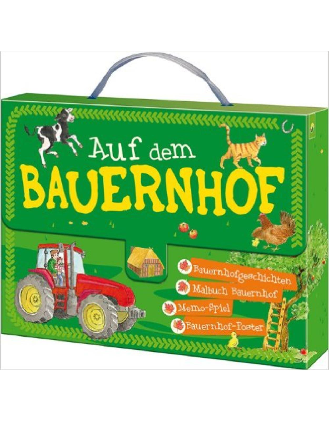 Kinderkoffer - Auf dem Bauernhof: Bauernhofgeschichten - Malbuch Bauernhof - Memo-Spiel - Bauernhof-Poster