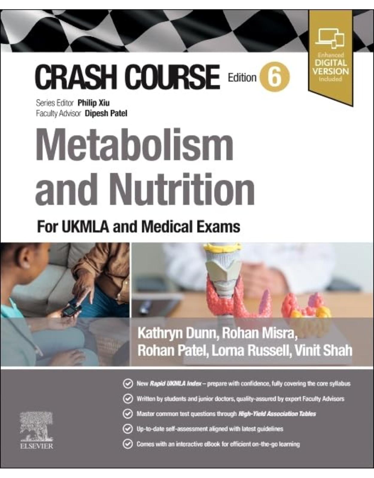 Crash Course Metabolism and Nutrition: For the MLA and Medical Exams: CRASH COURSE 