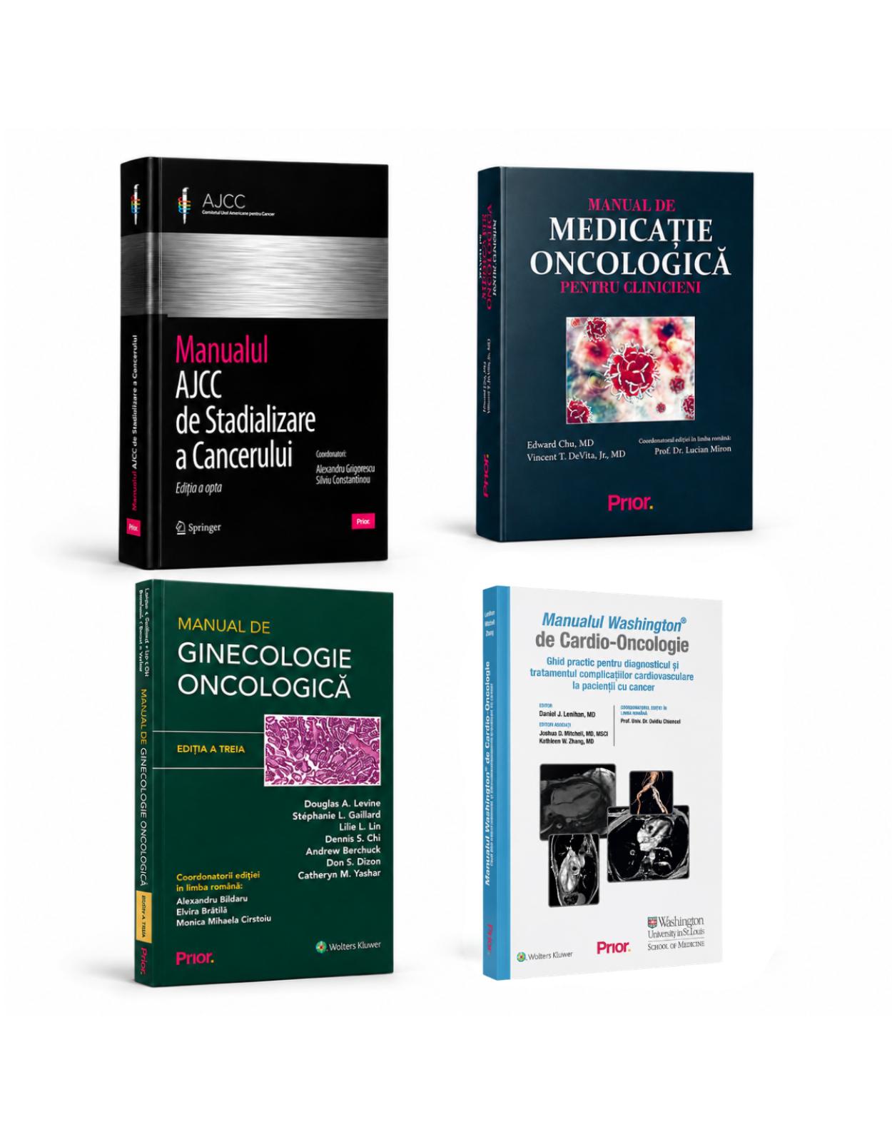 Pachet Oncologie Clinica  4 manuale pentru stadializare, medicatie oncologica, ginecologie oncologica si cardio-oncologie