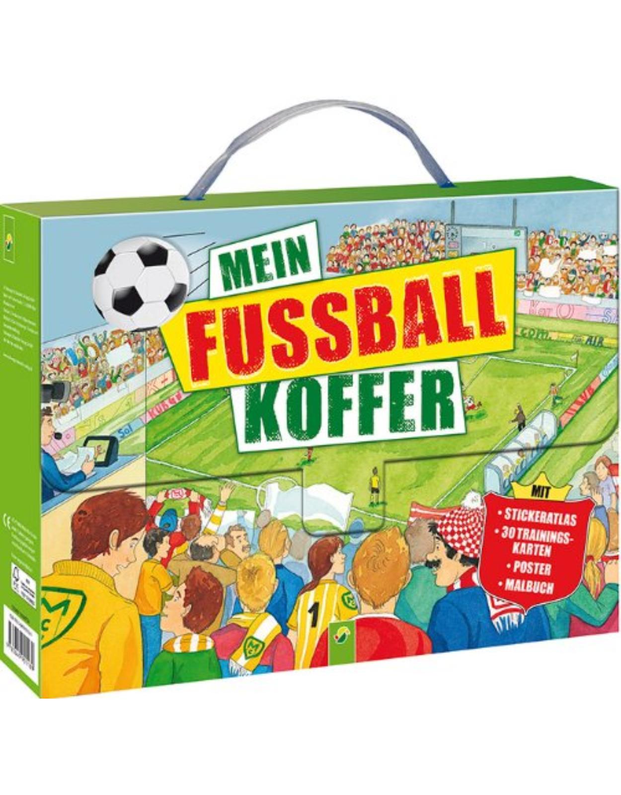 Mein Fußball-Koffer: Stickeratlas - 30 Trainingskarten - Poster - Malbuch