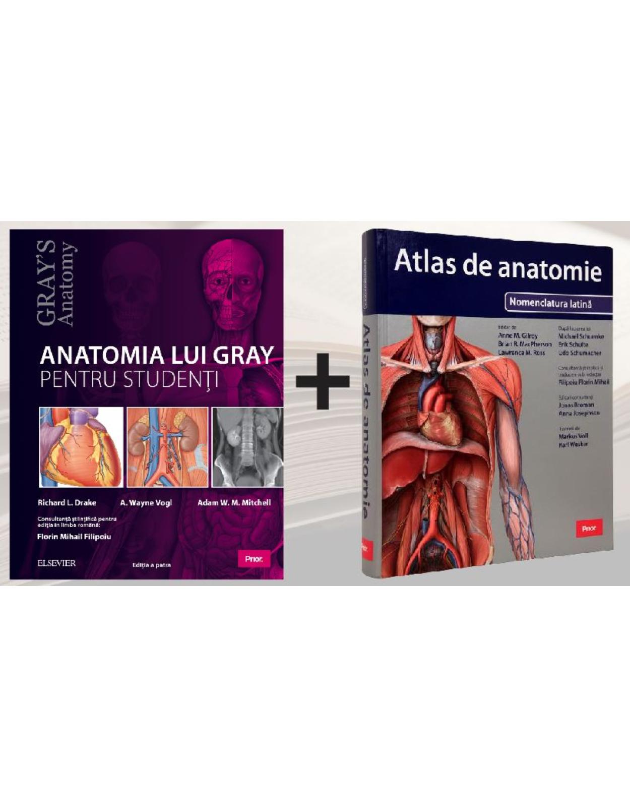 PACHET Anatomia lui Gray pentru studenti + Atlas de anatomie Nomenclatura latina