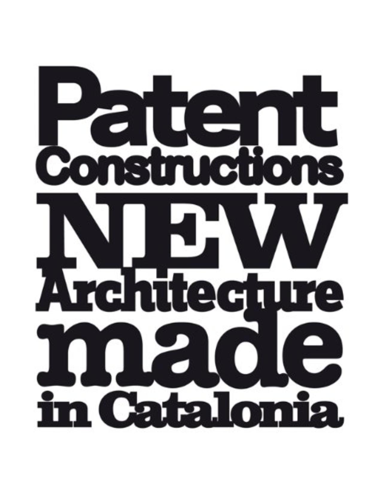 Patent Constructions - New Architecture Made in Catalonia