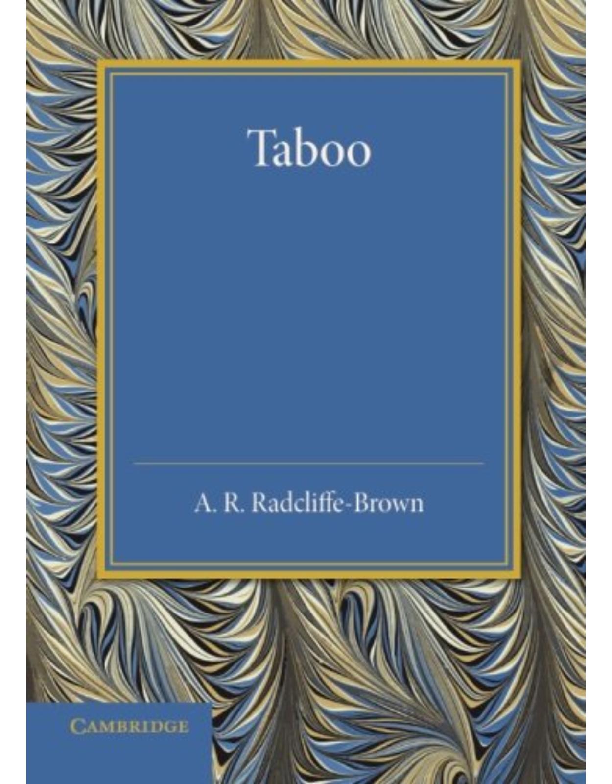 Taboo: The Frazer Lecture 1939