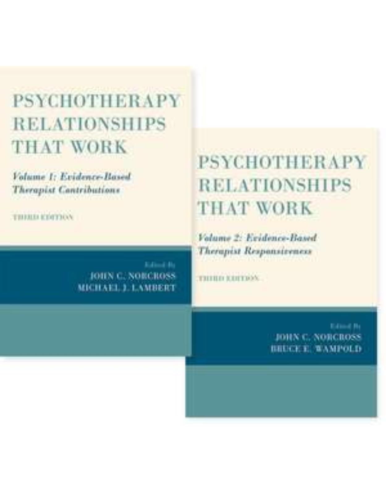 Psychotherapy Relationships that Work, 2 vol set