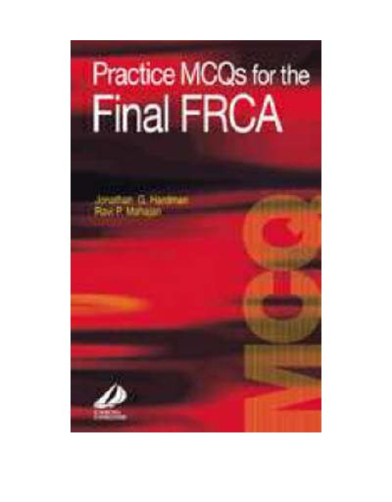 Practice MCQ  for the Final FRCA