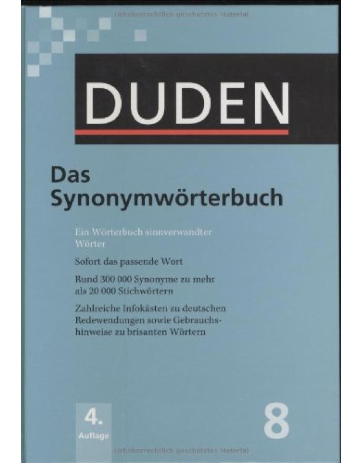 Der Duden in 12 Bänden - Band 08   Das Synonymwörterbuch