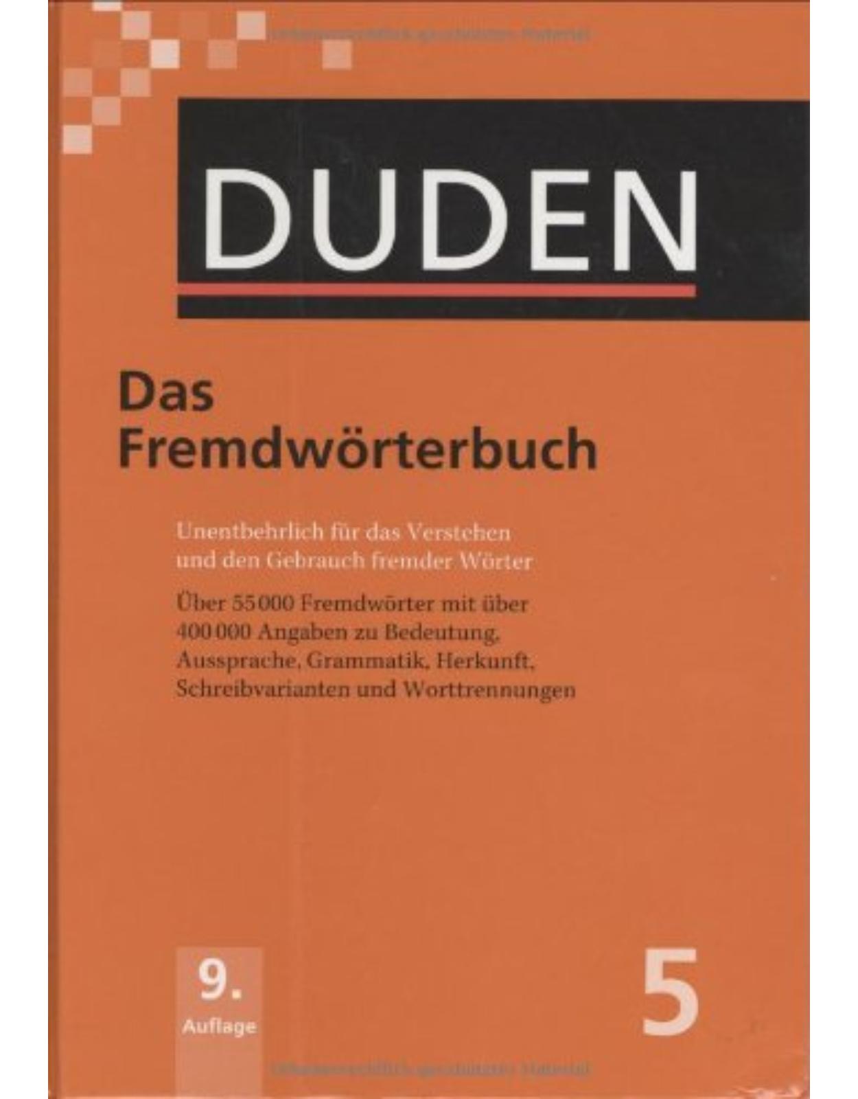 Der Duden in 12 Bänden - Band 5 : Das Fremdwörterbuch