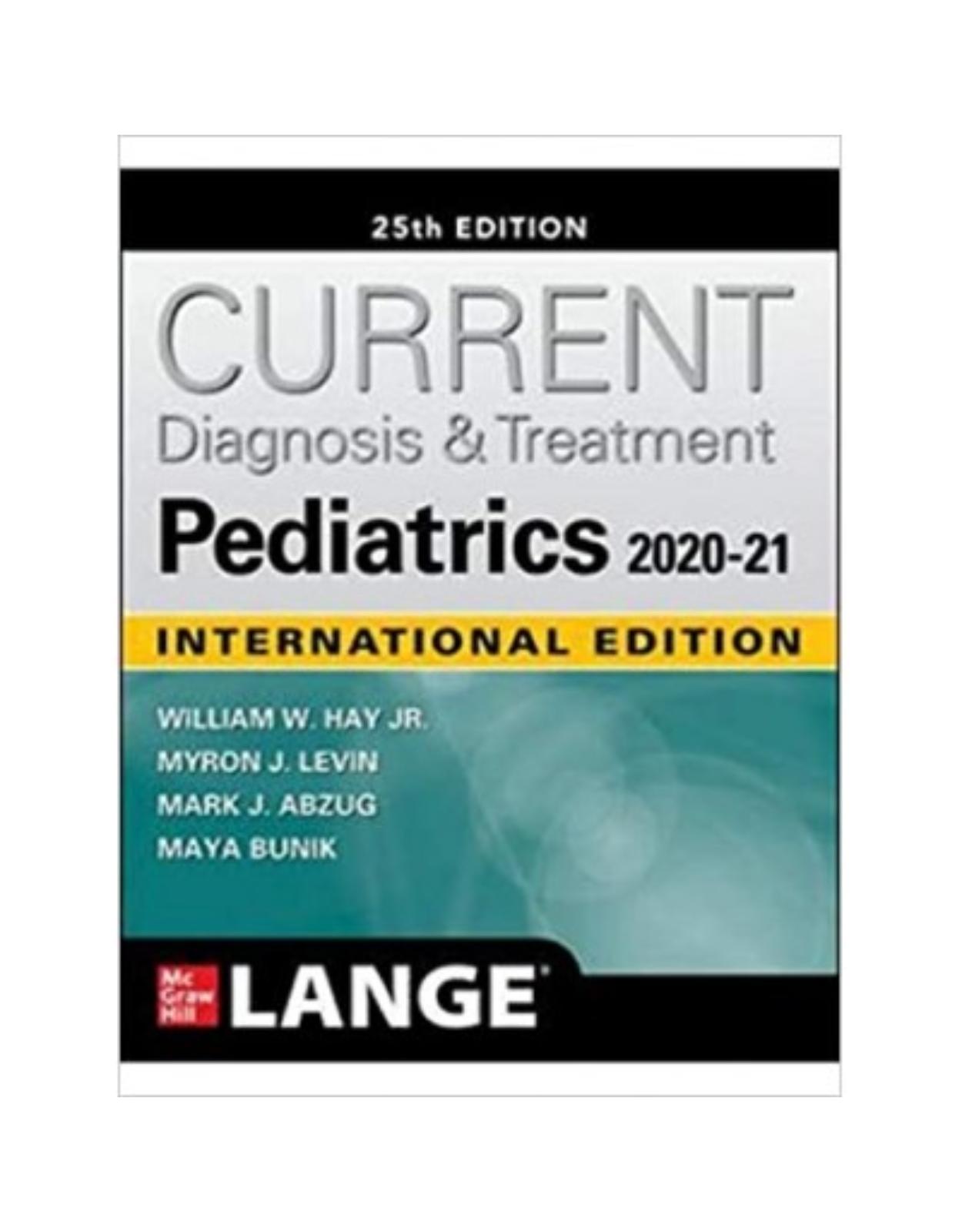 CURRENT Diagnosis and Treatment Pediatrics, Twenty-Fifth Edition