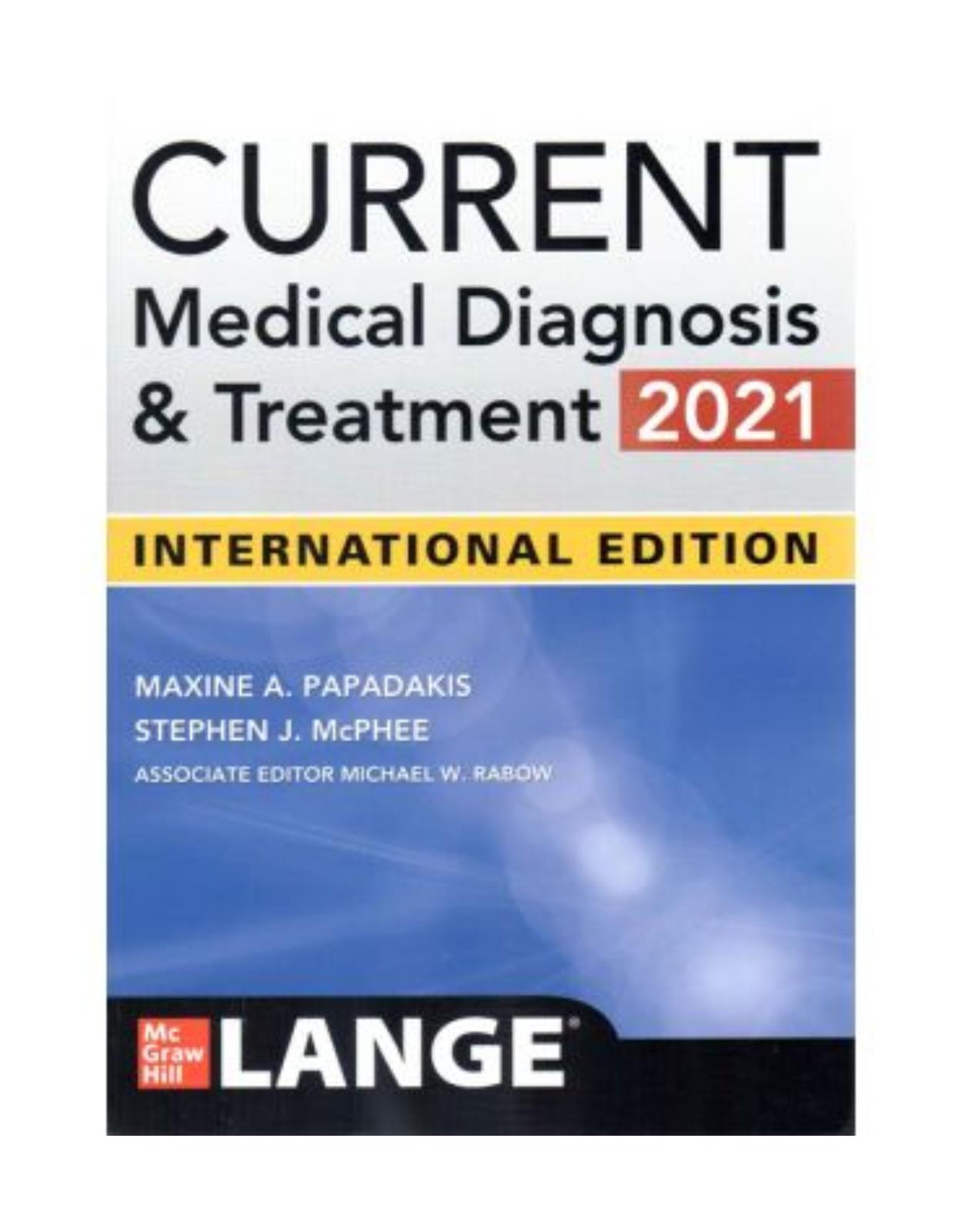Current Medical Diagnosis And Treatment 2021