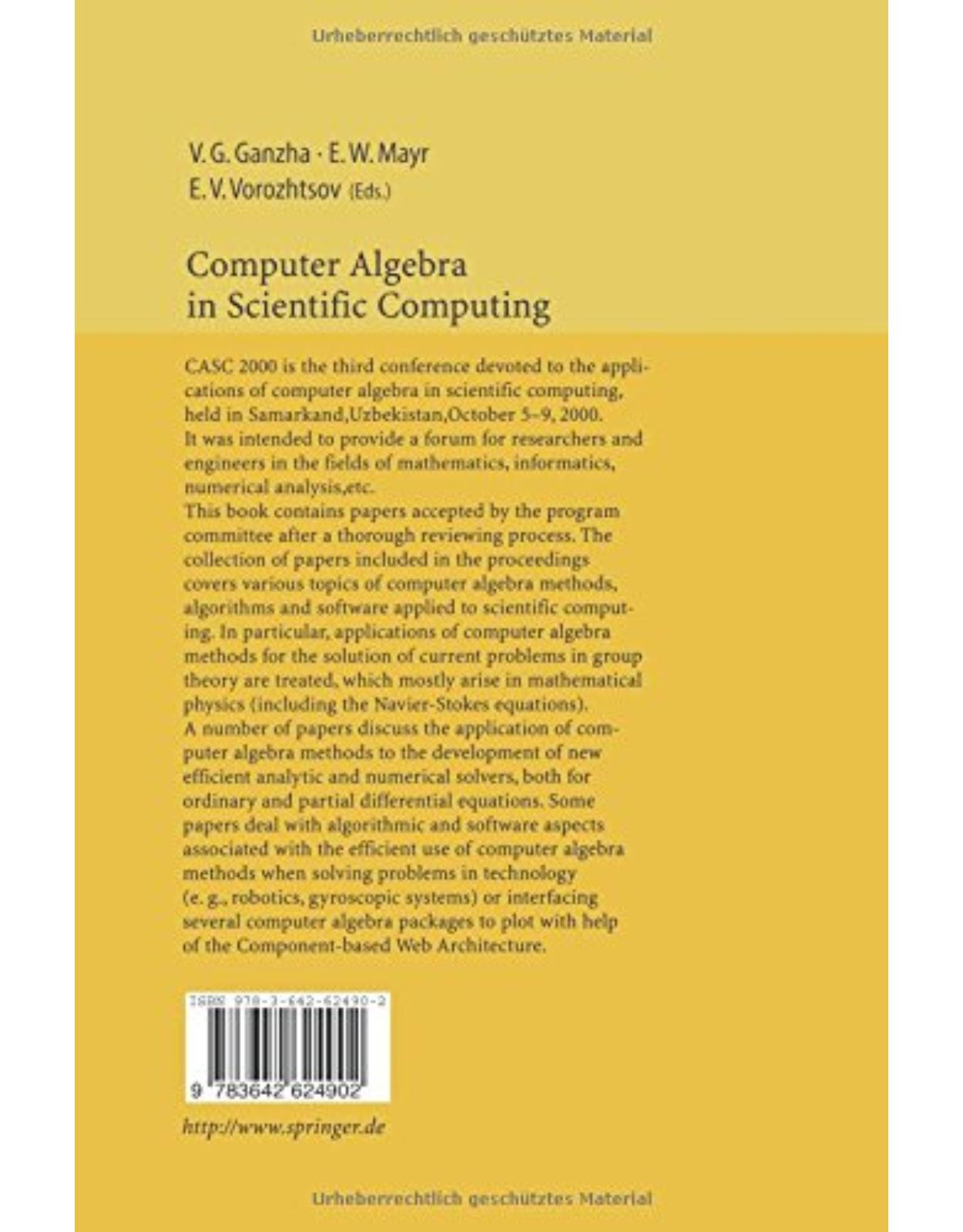 Computer Algebra in Scientific Computing