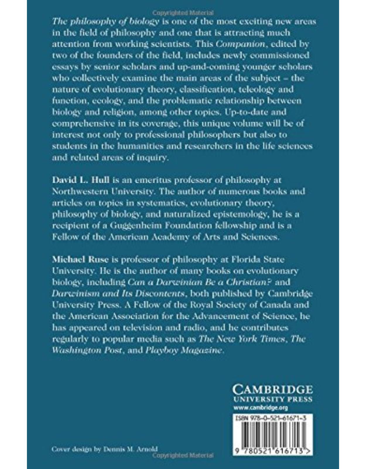 The Cambridge Companion to the Philosophy of Biology (Cambridge Companions to Philosophy)